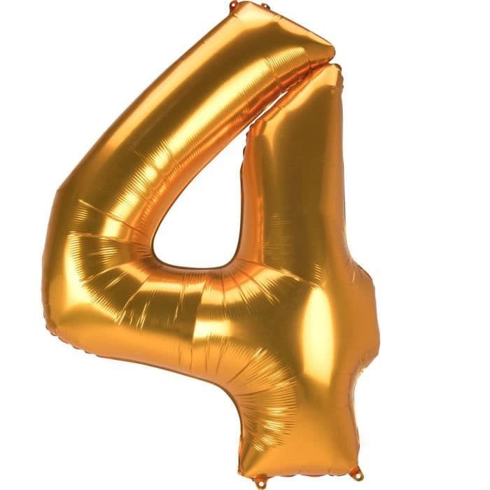 AMSCAN Balloon Geant numero 4 - 53 x 91 x 134 cm - kulta