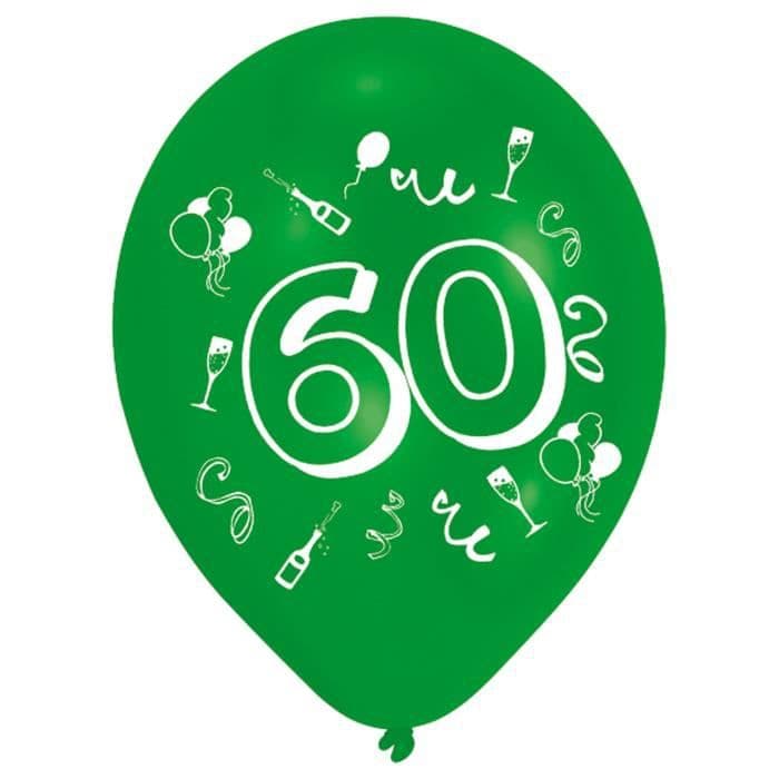 Paljon 8 ilmapalloa - lateksia - numero 60 - painettu 2 puolta