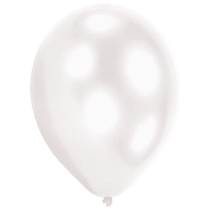 Sarja 5 ilmapalloa LEDillä - lateksi - 27,5 cm - valkoinen