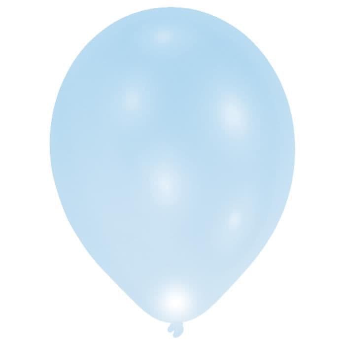 Sarja 7 ilmapalloa LEDillä - lateksi - 27,5 cm - sininen