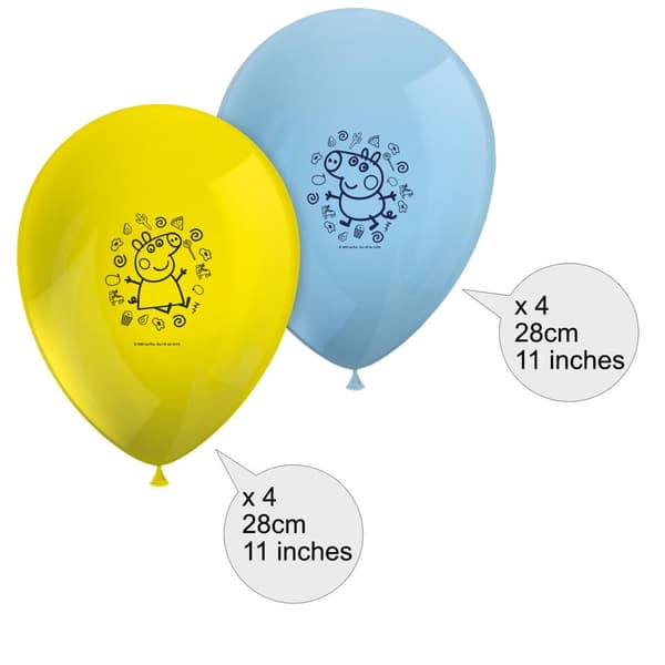 Ballonger Greta Gris - Peppa Pig Barnkalas Födelsedag 8-pack