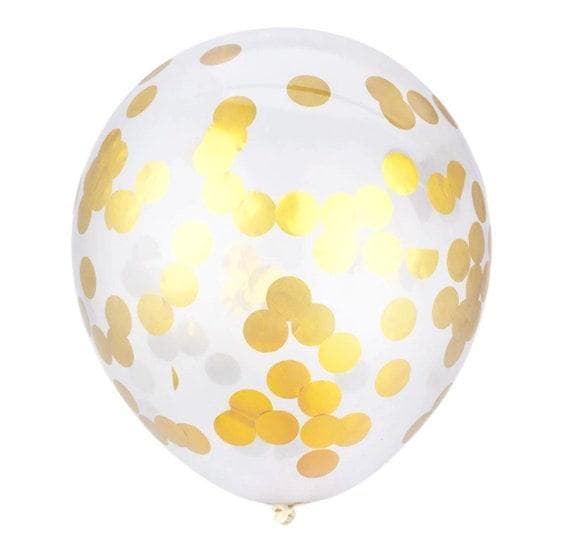 Konfettiballonger Guld 6-pack, 30cm