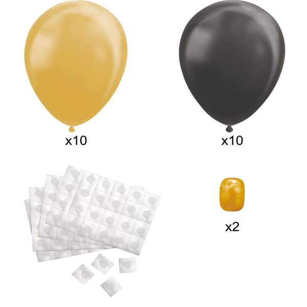 Guld & Svarta Takballonger för Bröllop & Födelsedag - Latex med Snöre, Perfekta för Hemmafester & Dekoration