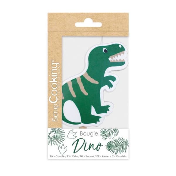 Bougie XXL - Dino - Grön - SCRAPCOOKING - Festdekoration - Inomhus - Födelsedag