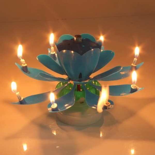 Roterande musikaliska Lotus Magic Candle - Blått - Barn - Blandat