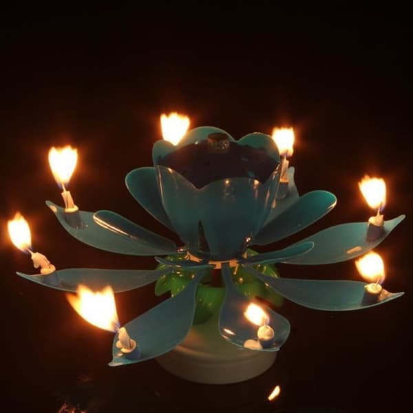 Roterande musikaliska Lotus Magic Candle - Blått - Barn - Blandat
