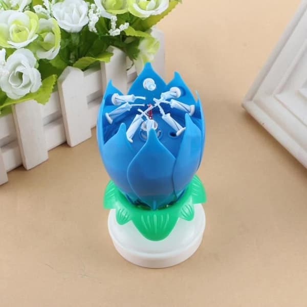 Roterande musikaliska Lotus Magic Candle - Blått - Barn - Blandat