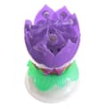 Miniatyrbild 2 av 3: Födelsedagsljus Blomma Musikal Roterande Lotus Cake Party Lila - U