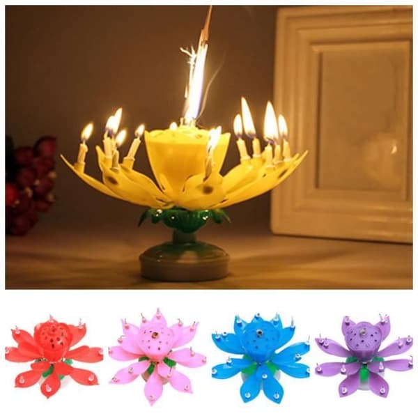 Födelsedagsljus - Lotus - Rosa - Musik - Dekoration - 14 små ljus