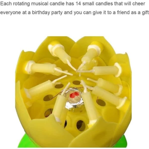 Lotus födelsedagsljus Musik Blomma Blomma Ljus Blomma Tårta Topper Ornament 4st Barnfesttillbehör[L163]