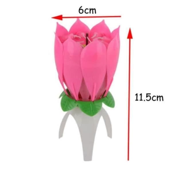 JSF04105-U Födelsedagsljus Blomma Musikalisk Lotusfest Bröllopstårta flerfärgad 2st