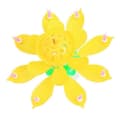 Miniatyrbild 1 av 2: BT07982-Födelsedagsljus Blomma Lotus Roterande Musik Dekoration Tårtfest Med 8 små ljus GUL