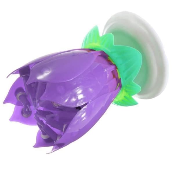 Lila Roterande Lotus Musical Flower Födelsedagsljus - U L00045