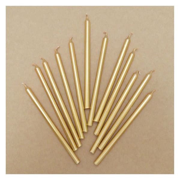 Långa ljus - Klassiker - Guld - 12 cm - 12 st