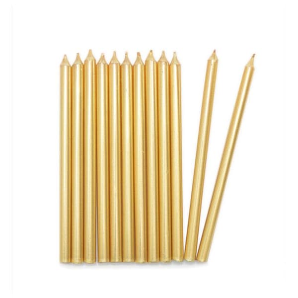 Långa ljus - Klassiker - Guld - 12 cm - 12 st