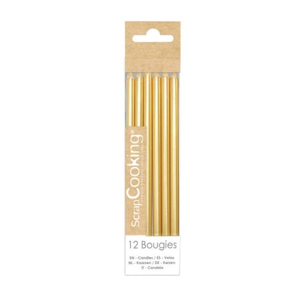Långa ljus - Klassiker - Guld - 12 cm - 12 st