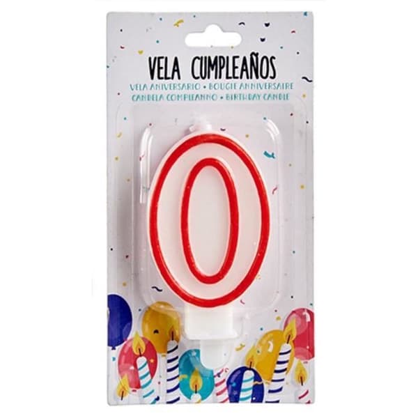 Arte Regal födelsedagsljus 0 vax 7,5 cm röd/vit