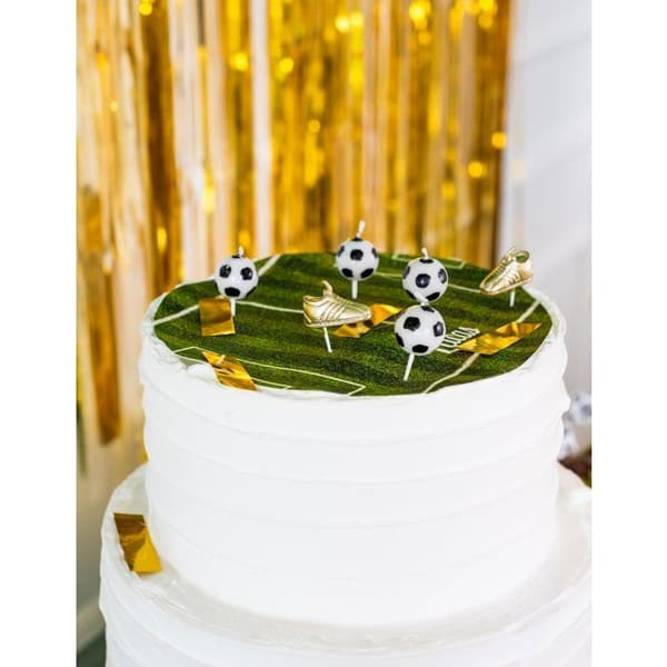 6 ljus, ballonger och fotbolls skor 3 till 5 cm