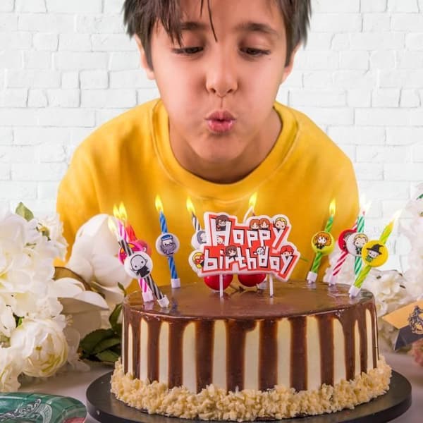 Cinereplika Harry Potter födelsedagsljus - Kawaii (uppsättning om 10 + 1 grattis på födelsedagen)