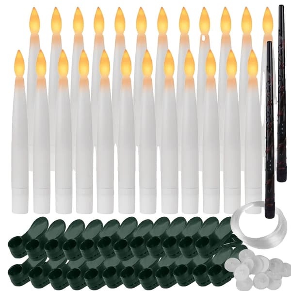 Flydende LED-lys, wand fjernbetjening, batteridrevet,24pc