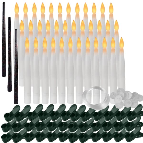 Flydende LED-lys, wand fjernbetjening, batteridrevet,36pc