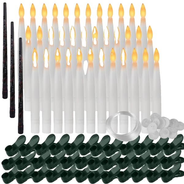 Flydende LED-lys, wand fjernbetjening, batteridrevet,36pc