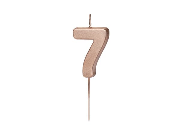 Fødselsdagslys nummer 7, rosaguld, 4,5 cm