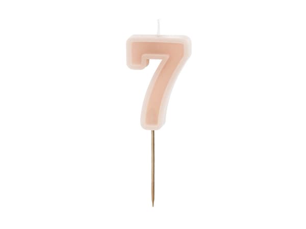 Födelsedagsljus Nummer 7, smutsrosa, 6 cm