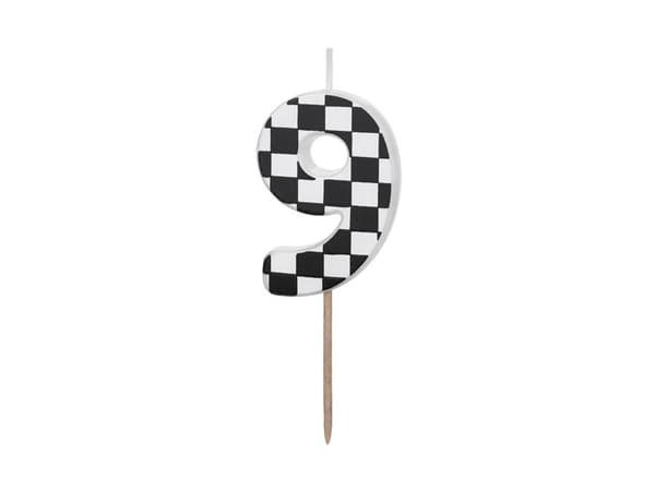 Syntymäpäiväkynttilä Numero 9, 5,5 cm, sekoitus (1 pkt / 24 kpl)