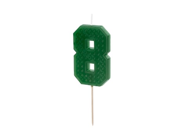 Födelsedagsljus Nummer 8, 6 cm, grönt (1 förpackning / 24 st.)