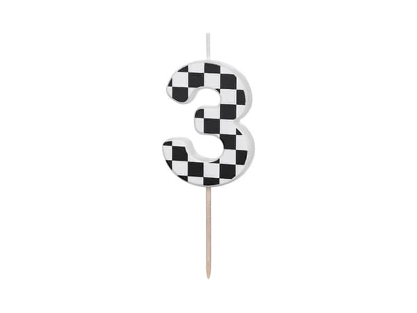 Fødselsdagslys Nummer 3, 5,5 cm, blandet