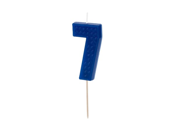 Fødselsdagslys Nummer 7, 6 cm, blå