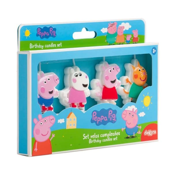 Födelsedagsljus - Dekora - Peppa Pig - Pack om 4 - Flerfärgad - 17,1 cm