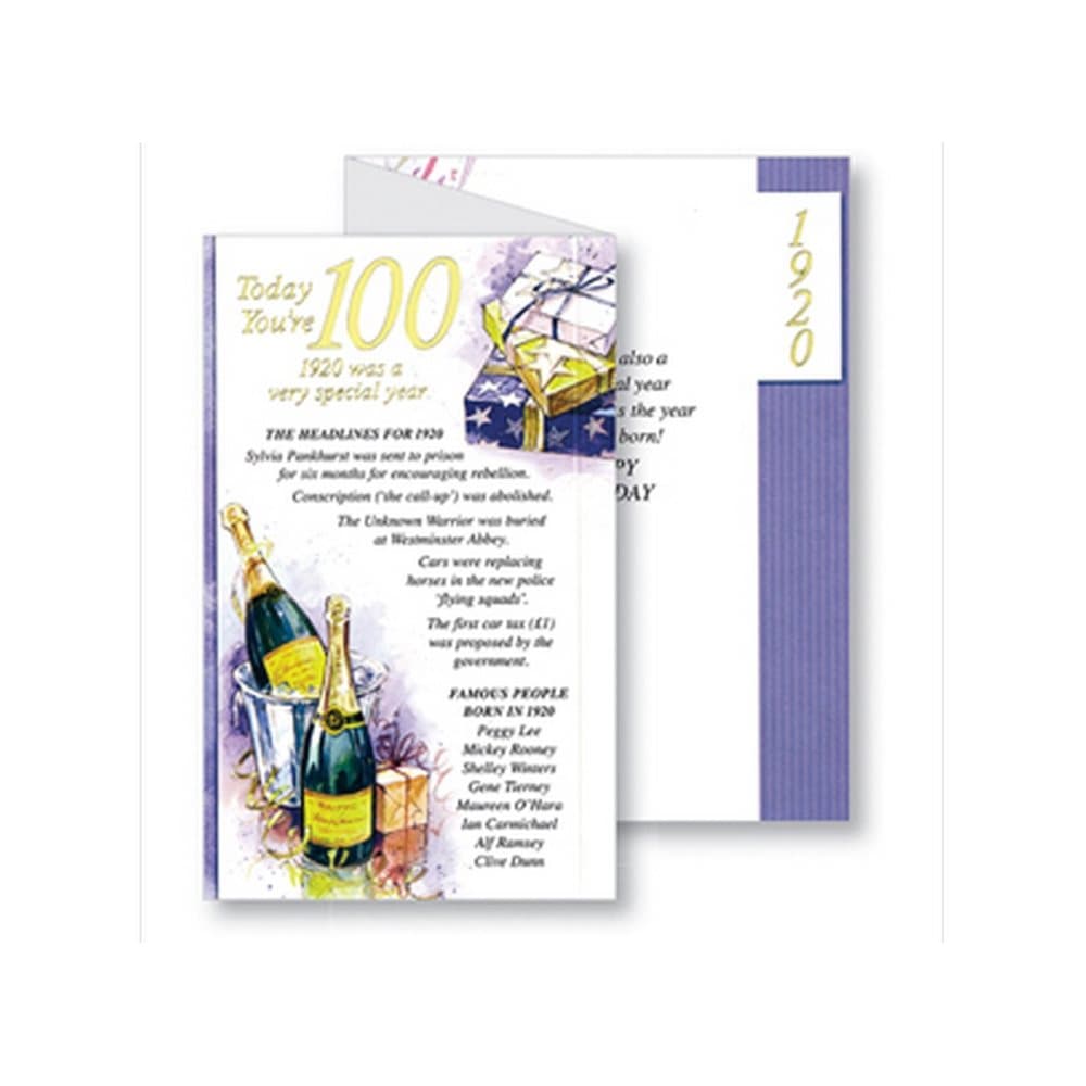 Simon Elvin 2020 100th Birthday Card