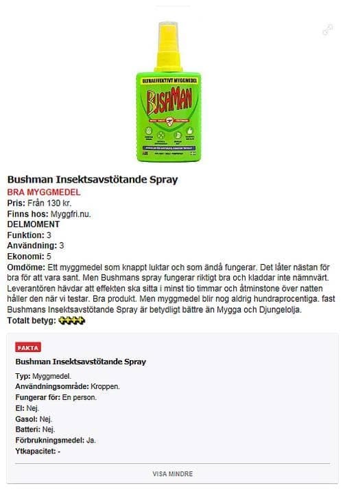 BUSHMAN MYGGSRAY PUMPRAY 90 ML, 12-PACK (full kartong)