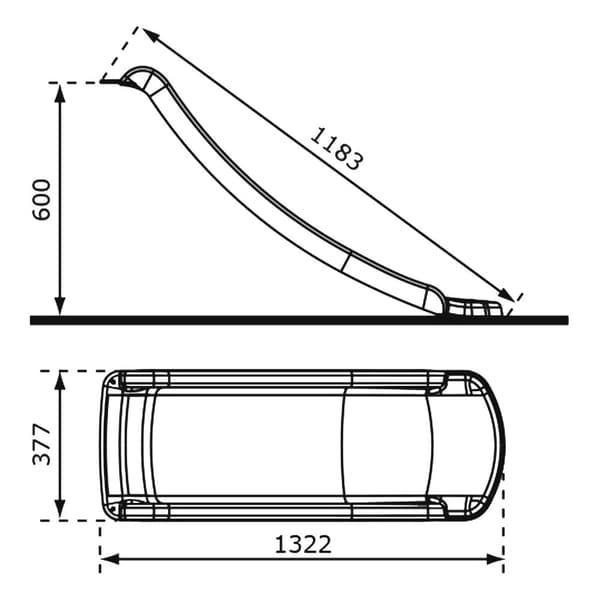 AXI Sky120 Rutschkana i limegrön - 118 cm | Tilläggsrutschkana av syntetiskt material för plattformshöjd 60cm | Tilläggselement för lekstuga