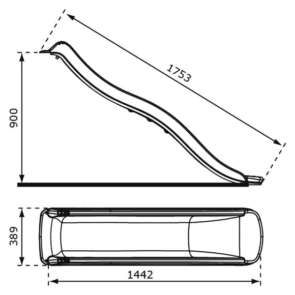AXI Sky175 Slide med vattenanslutning i Lime Green - 175 cm | förlängningsrutschkana av plast för plattformshöjd 90 cm | förlängningselement för