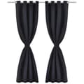 Miniatyrbilde 2 av 4: vidaXL Energisparende gardiner med metallringer 2 stk svart 135 x 245 cm