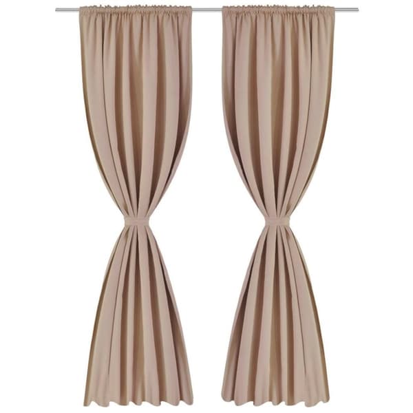 vidaXL Creme Pimennysverhot Verhotankouralla 2 kpl 135 x 245 cm