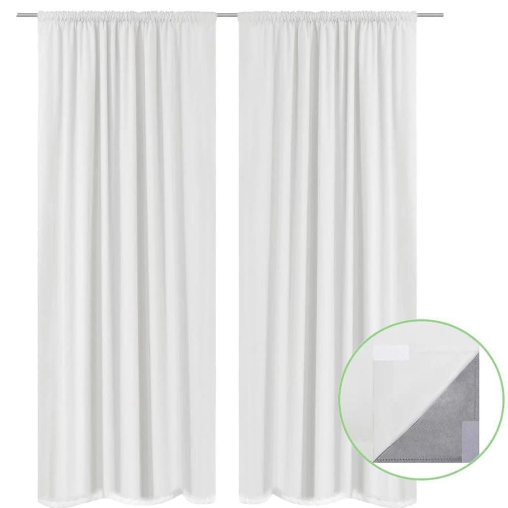 vidaXL Pimennysverhot 2 kpl kaksi kerrosta 140x175 cm Valkoinen