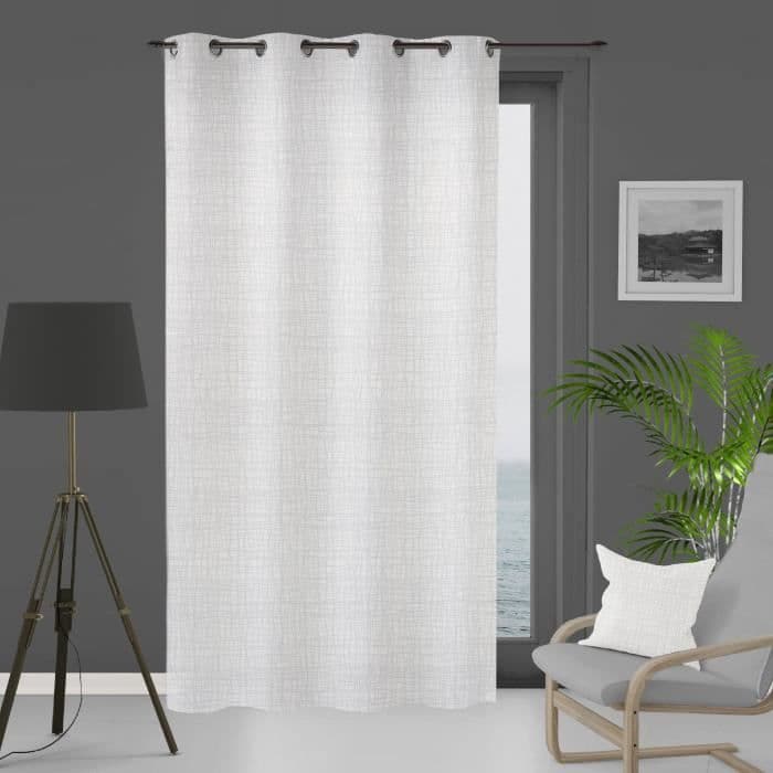 SOLEIL D'OCRE Jacquard -verho - Galaxy - 135x250 cm - Valkoinen