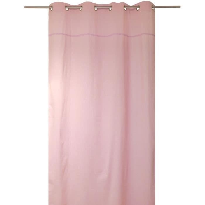 SOLEIL D'OCRE verho silmukoilla Pitsi 100% puuvillaa 140x240 cm vaaleanpunainen