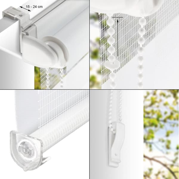 ECD Germany dubbelblind 45 x 150 cm - naturlig - Klemmfix - Duo blinda - utan att borra - med terminala beslutsfattare
