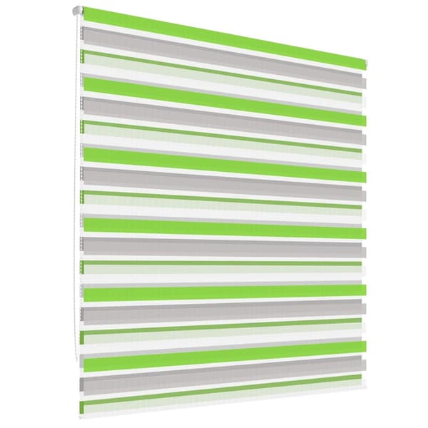 ECD Germany kaksoisrullo 60 x 150 cm - vihreä-harmaa-valkoinen - Klemmfix - kaksoisrulla - ilman porausta - kiinnikkeillä - aurinko- ja yksityisyyden