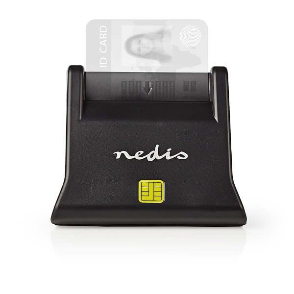 NEDIS čtečka čipových karet CRDRU2SM3BK/ Smart Card ID-1/ eObčanka/ standardní biometrické čipy/ USB 2.0/ černá