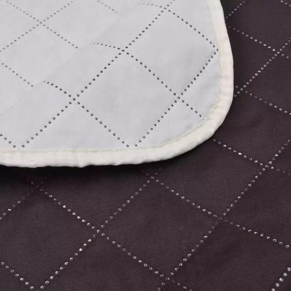 vidaXL Tosidig vattert sengeteppe beige/brun 230 x 260 cm