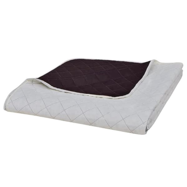 vidaXL Dubbelsidigt vadderat överkast beige/brun 170 x 210 cm
