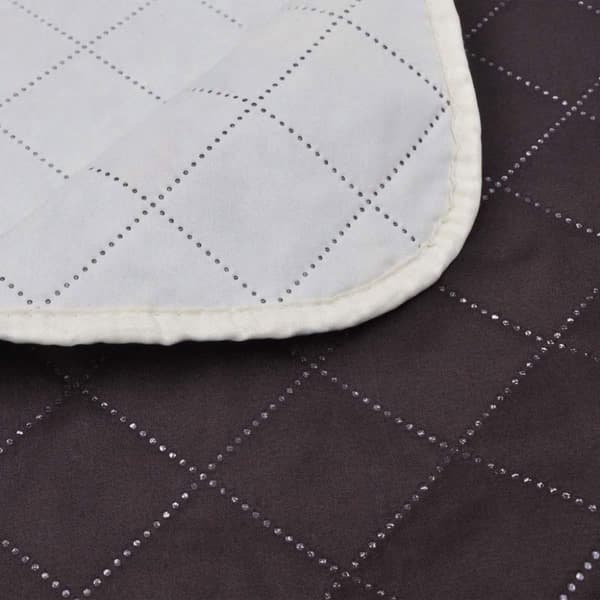 vidaXL Tosidig vattert sengeteppe beige/brun 220 x 240 cm