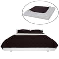 Miniatyrbilde 1 av 4: vidaXL Tosidig vattert sengeteppe beige/brun 220 x 240 cm