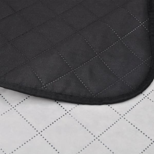 vidaXL Dobbeltsided quiltet sengetæppe sort/hvid 170 x 210 cm